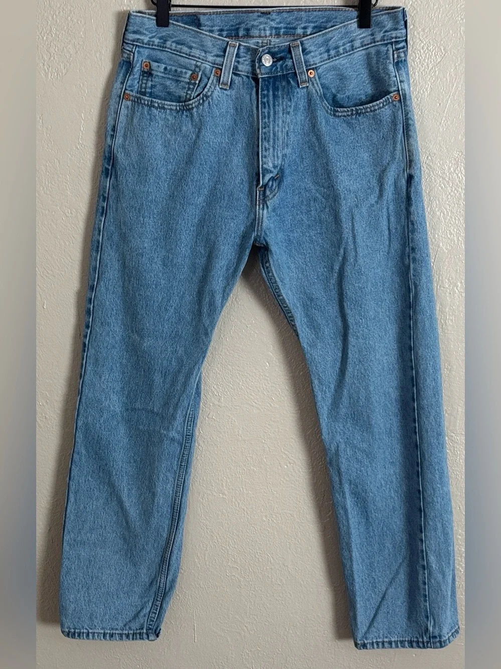 Levis 505 Jeans Mens 32W 29L Denim Straight Leg Regular Fit Stretch Zip Fly